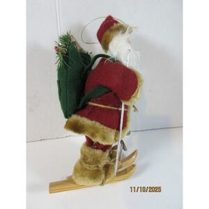 Skiing Santa Claus Christmas Ornament Hanging Decoration Festive Winter Holiday